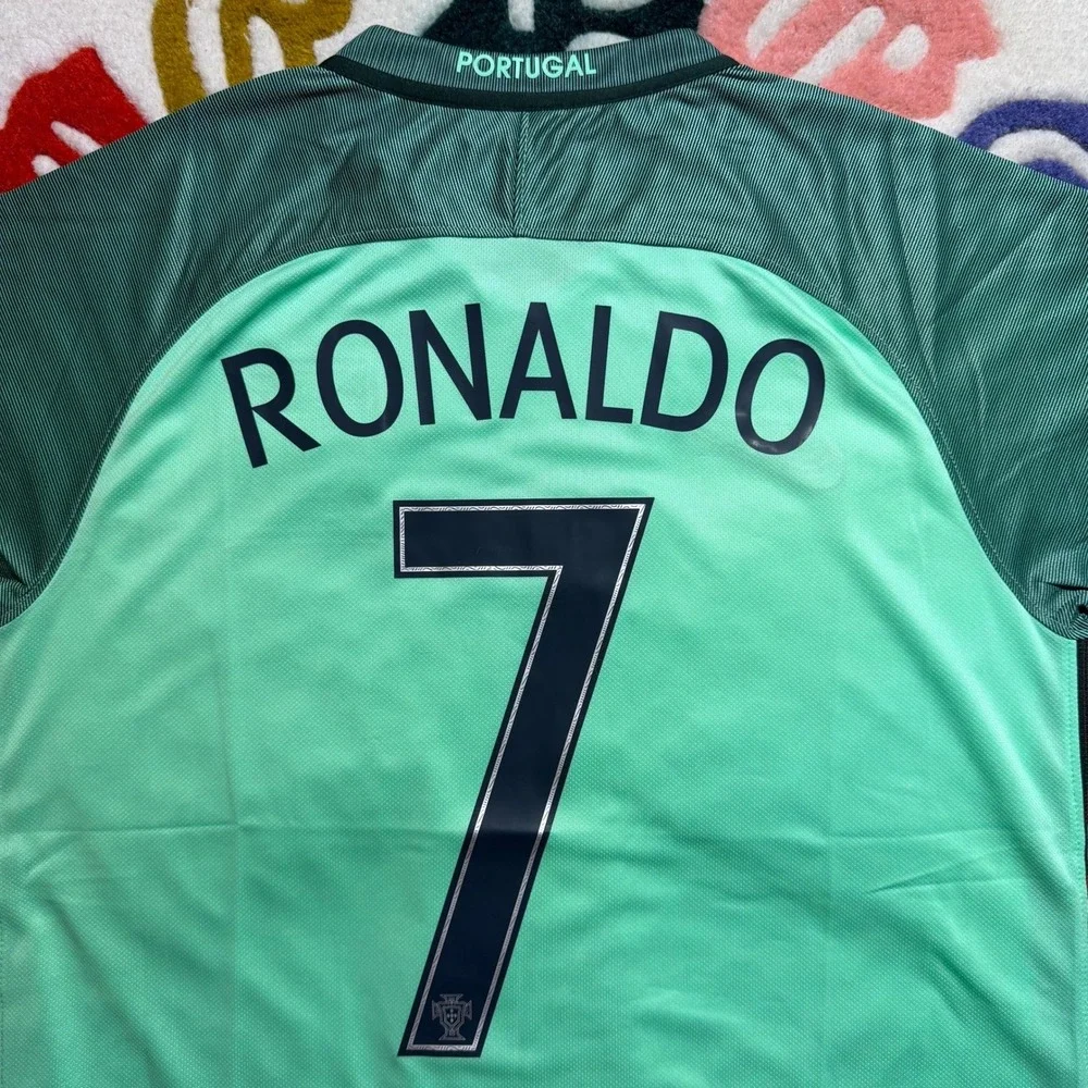 Nike Portugal 2016 Away Jersey Ronaldo 7 Mint Green Soccer Shirt NWT Size Large